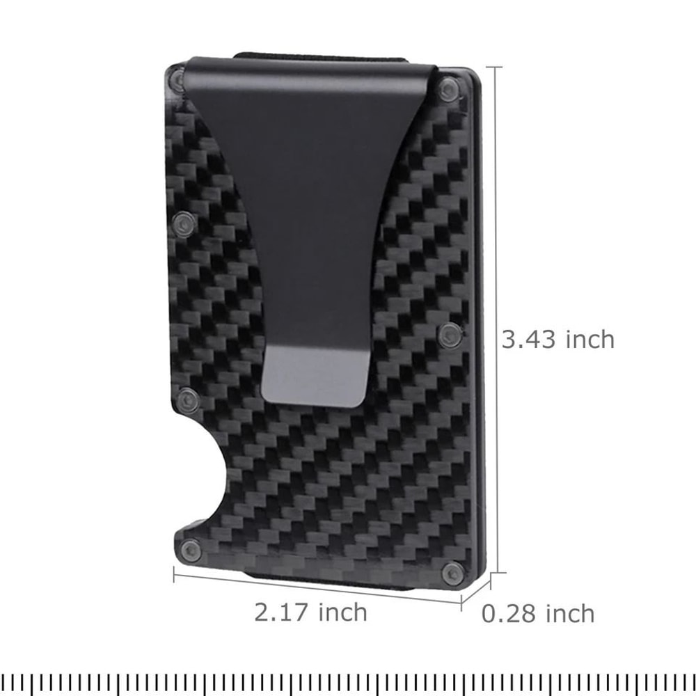 RFID Blocking Slim Money Clip Carbon Fiber Wallet For Men 7