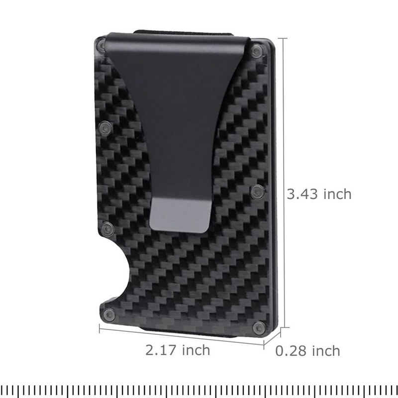 RFID Blocking Slim Money Clip Carbon Fiber Wallet For Men 7