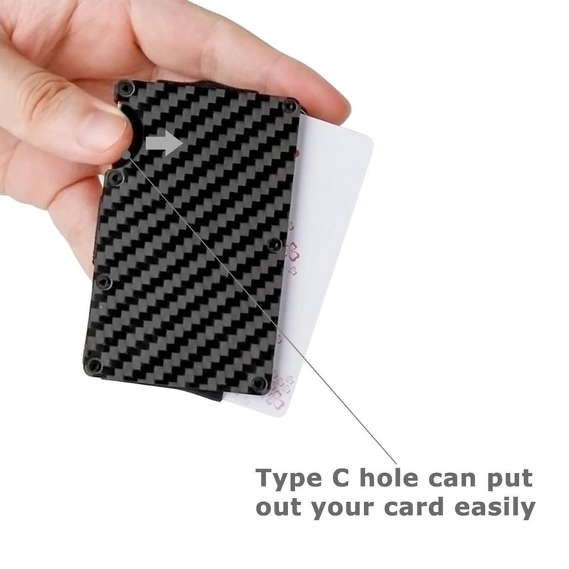 RFID Blocking Slim Money Clip Carbon Fiber Wallet For Men 8