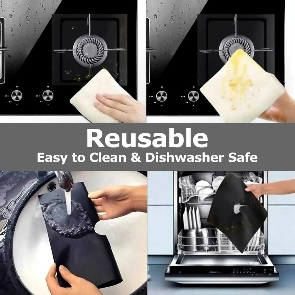 Reusable Gas Stove Burner Covers Non Stick Stove Top Protector Liners 3