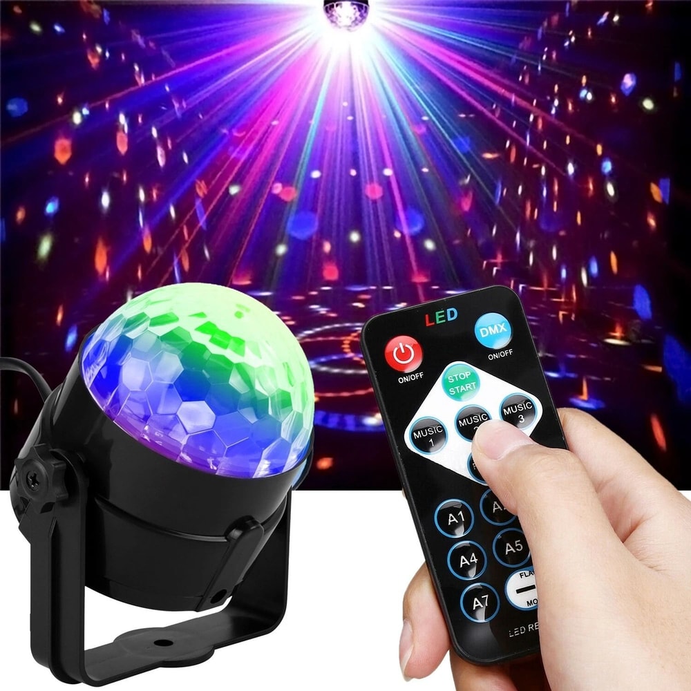 Disco Party Lights LED DJ Ball Sound Activated RGB Dance Lamp 0