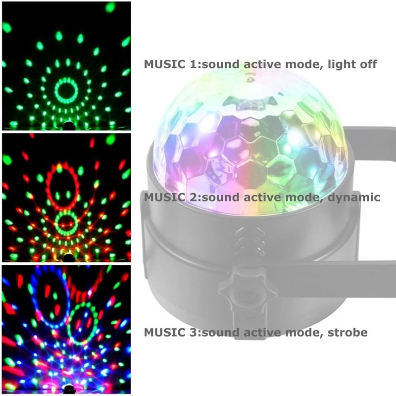 Disco Party Lights LED DJ Ball Sound Activated RGB Dance Lamp 6