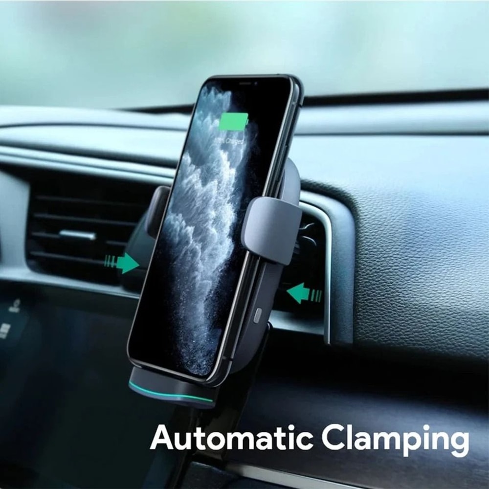 Auto OneHanded Car Wireless Charger Stand Fast Charging Auto Release Phone Holder 2