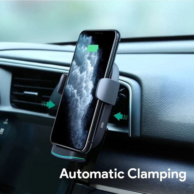 Auto OneHanded Car Wireless Charger Stand Fast Charging Auto Release Phone Holder 2