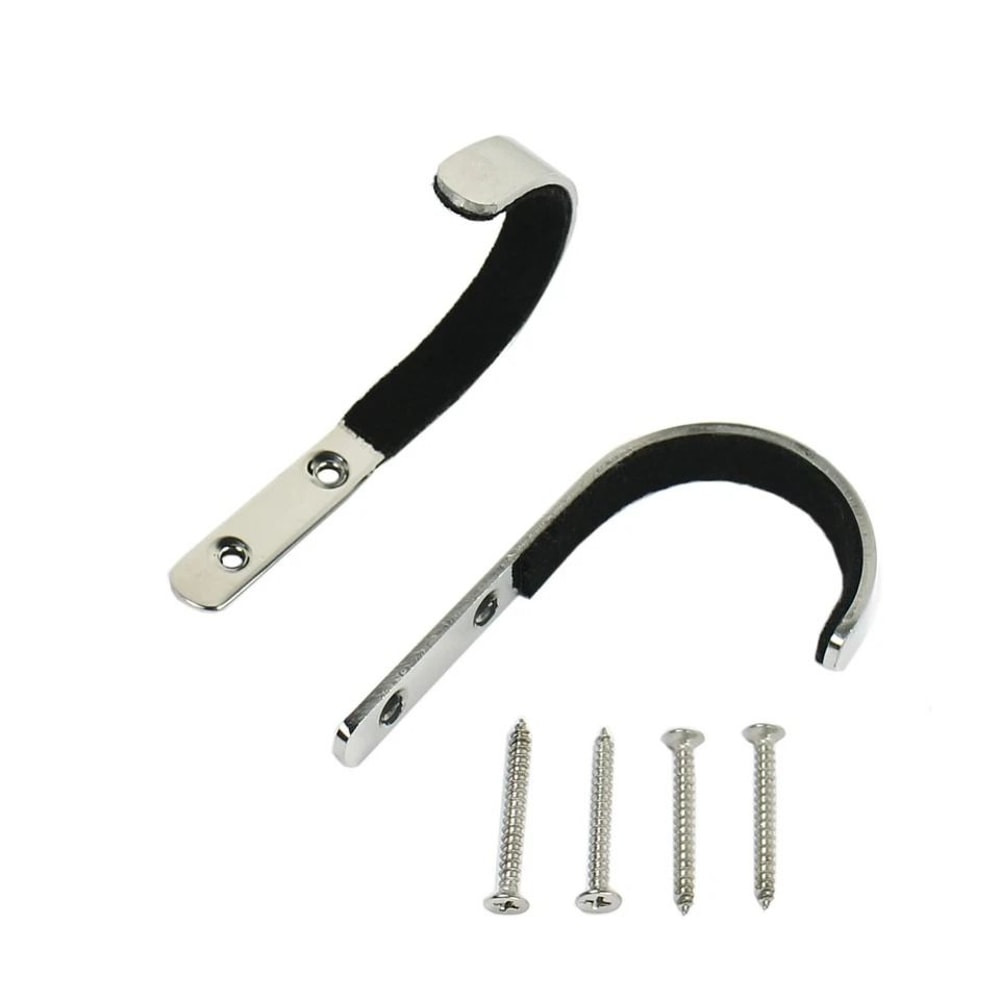 Stainless Steel Wall Mount Gun Rack With FeltLined Rifle And Shotgun Hangers 1