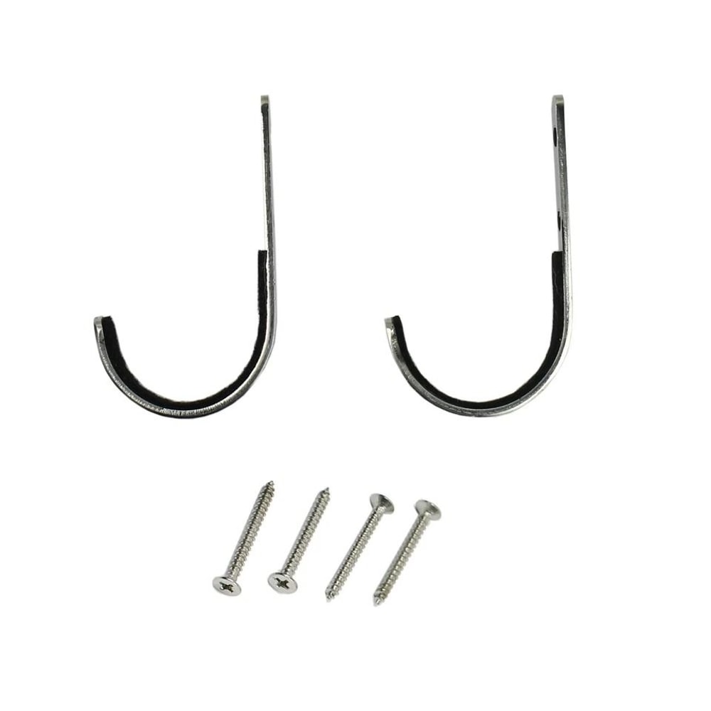 Stainless Steel Wall Mount Gun Rack With FeltLined Rifle And Shotgun Hangers 3