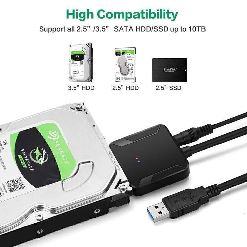 USB To SATA III Adapter For HDDSSD With Power Supply 1