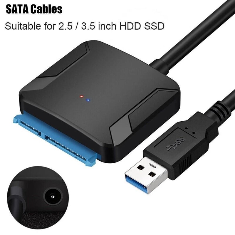USB To SATA III Adapter For HDDSSD With Power Supply 5