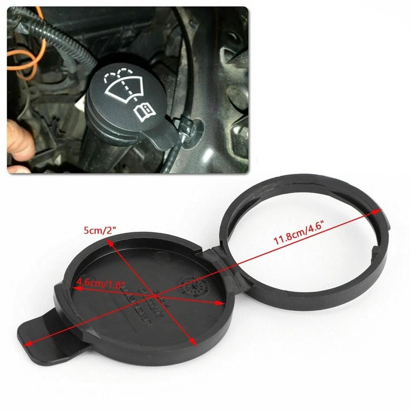 Black Car Windshield Washer Fluid Reservoir Tank Cap Durable Lid Cover For Reliable Performance 6