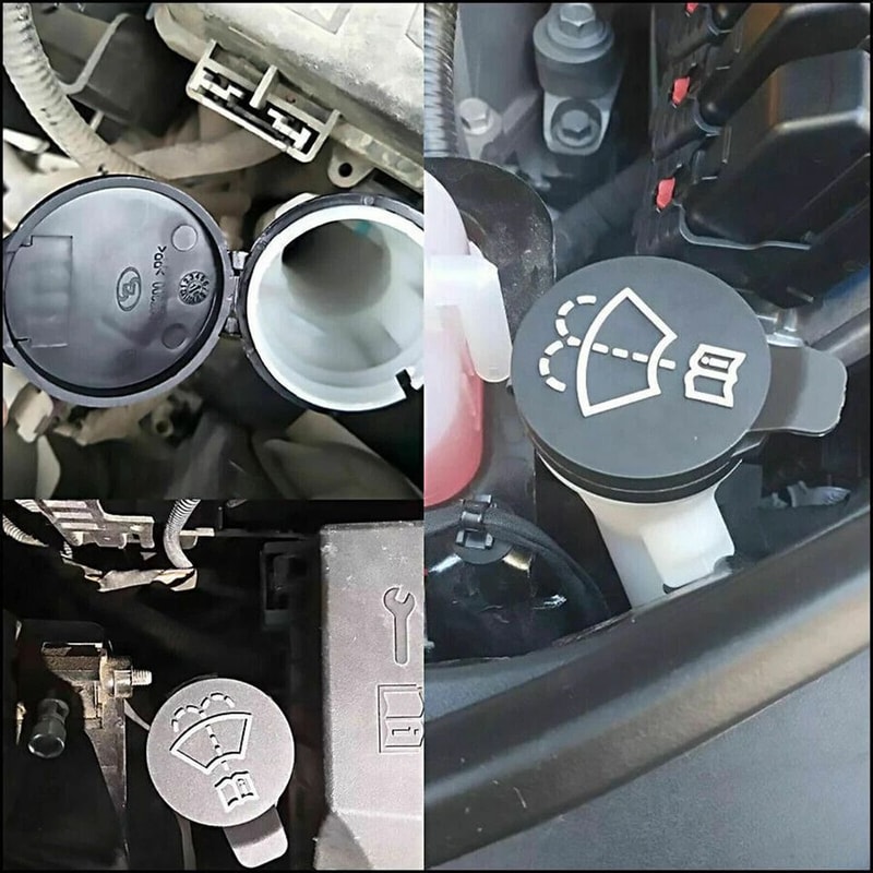 Black Car Windshield Washer Fluid Reservoir Tank Cap Durable Lid Cover For Reliable Performance 9