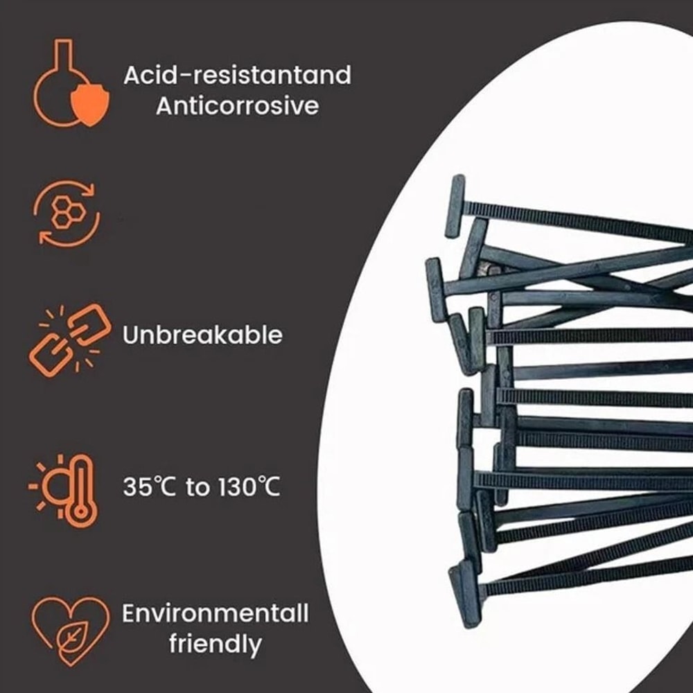 Heavy Duty Cable Tie Buckle Universal Nylon Zip Ties With Pin Button 2
