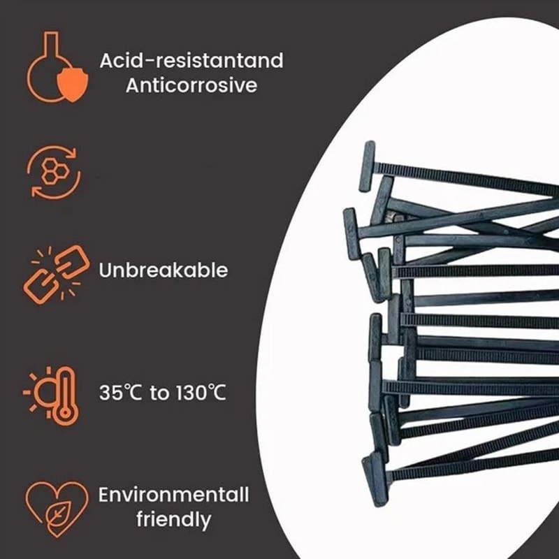 Heavy Duty Cable Tie Buckle Universal Nylon Zip Ties With Pin Button 2