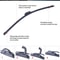 Premium Windshield Wiper Blades Hybrid Silicone JHook AllSeason Performance 6