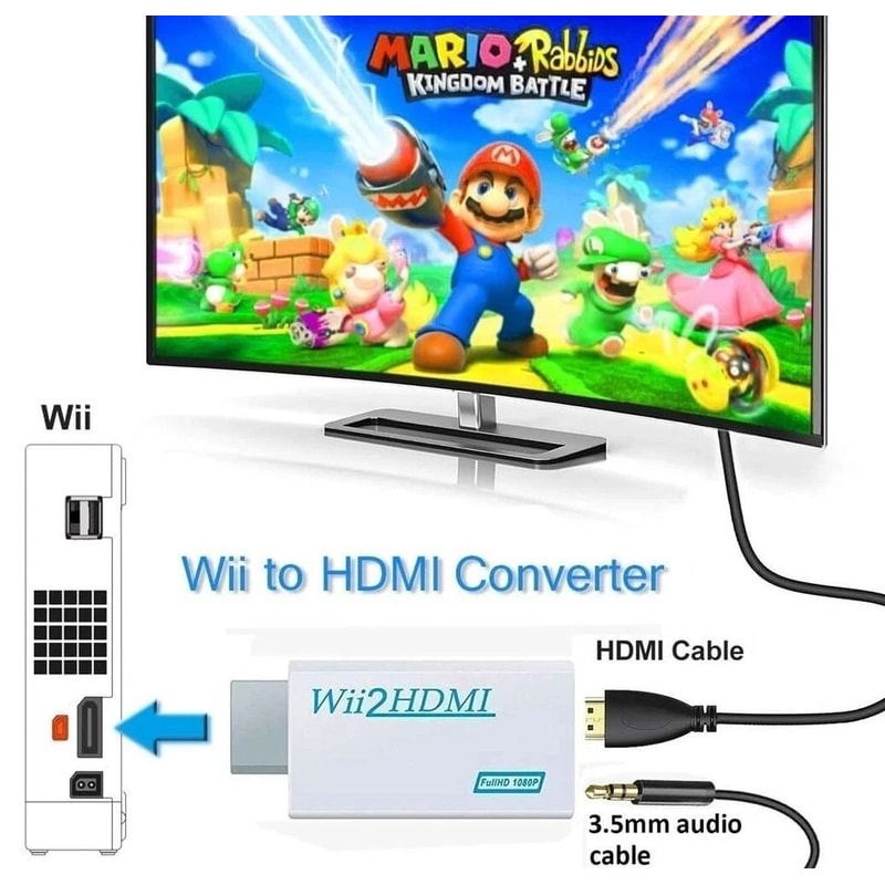 Portable Wii To HDMI Converter With Audio Output Full HD Adapter For TV Connection 2