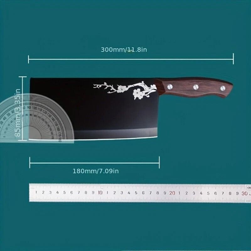 Heavy Duty Meat Cleaver Knife With Razor Sharp Stainless Steel Blade 1