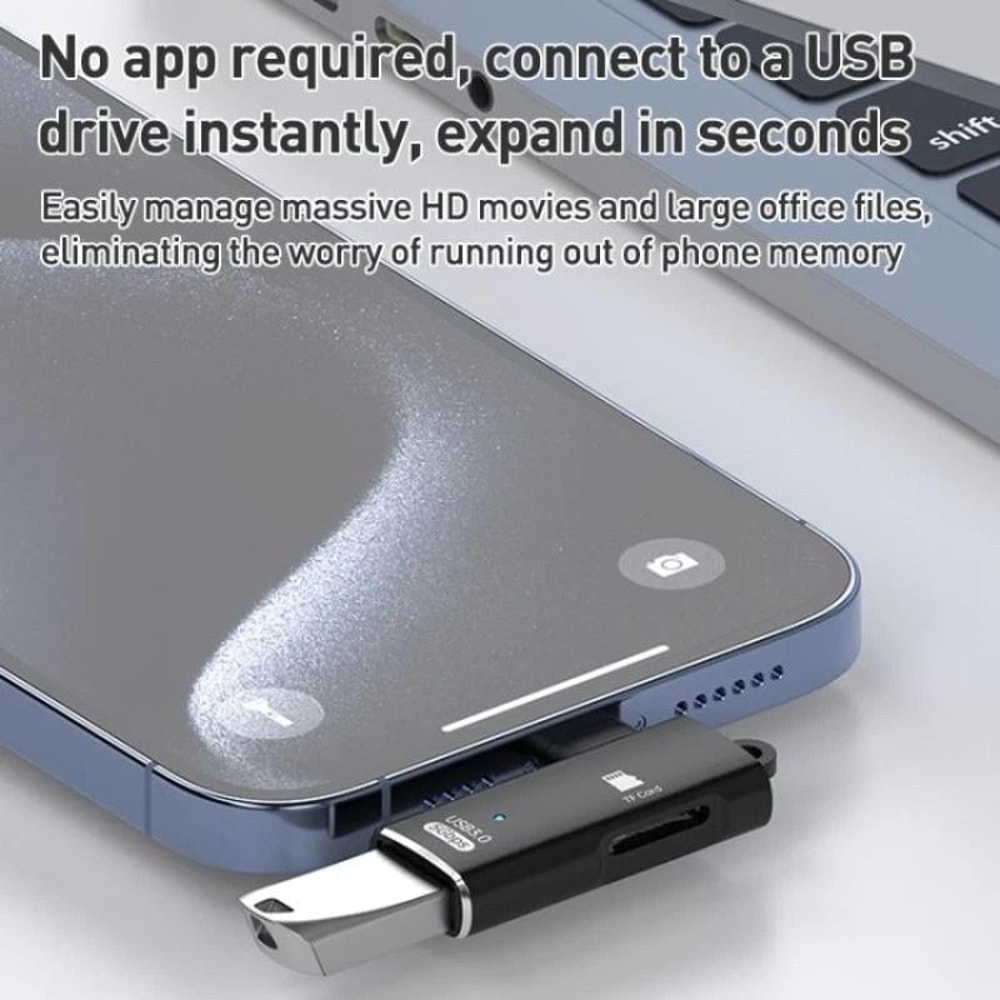 USB C OTG Adapter With USB And TF Card Reader 4