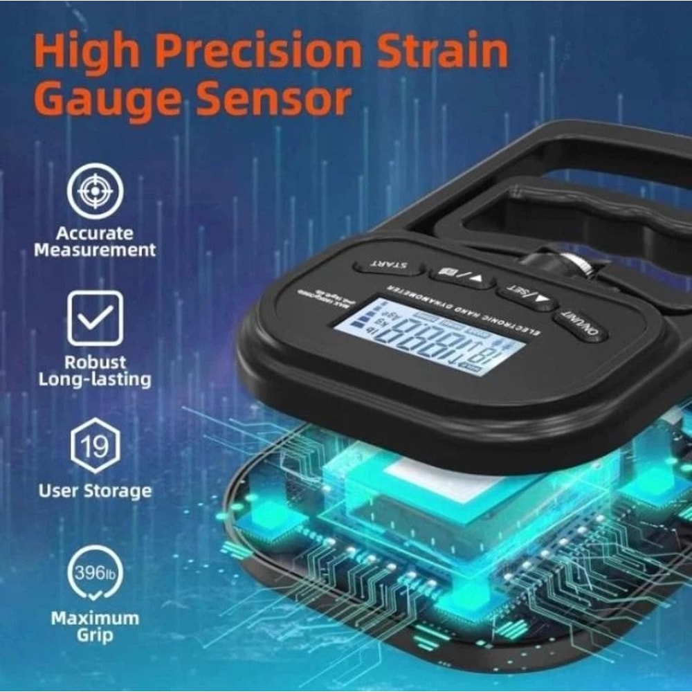 Digital Grip Strength Tester Hand Dynamometer For Fitness Rehab 2