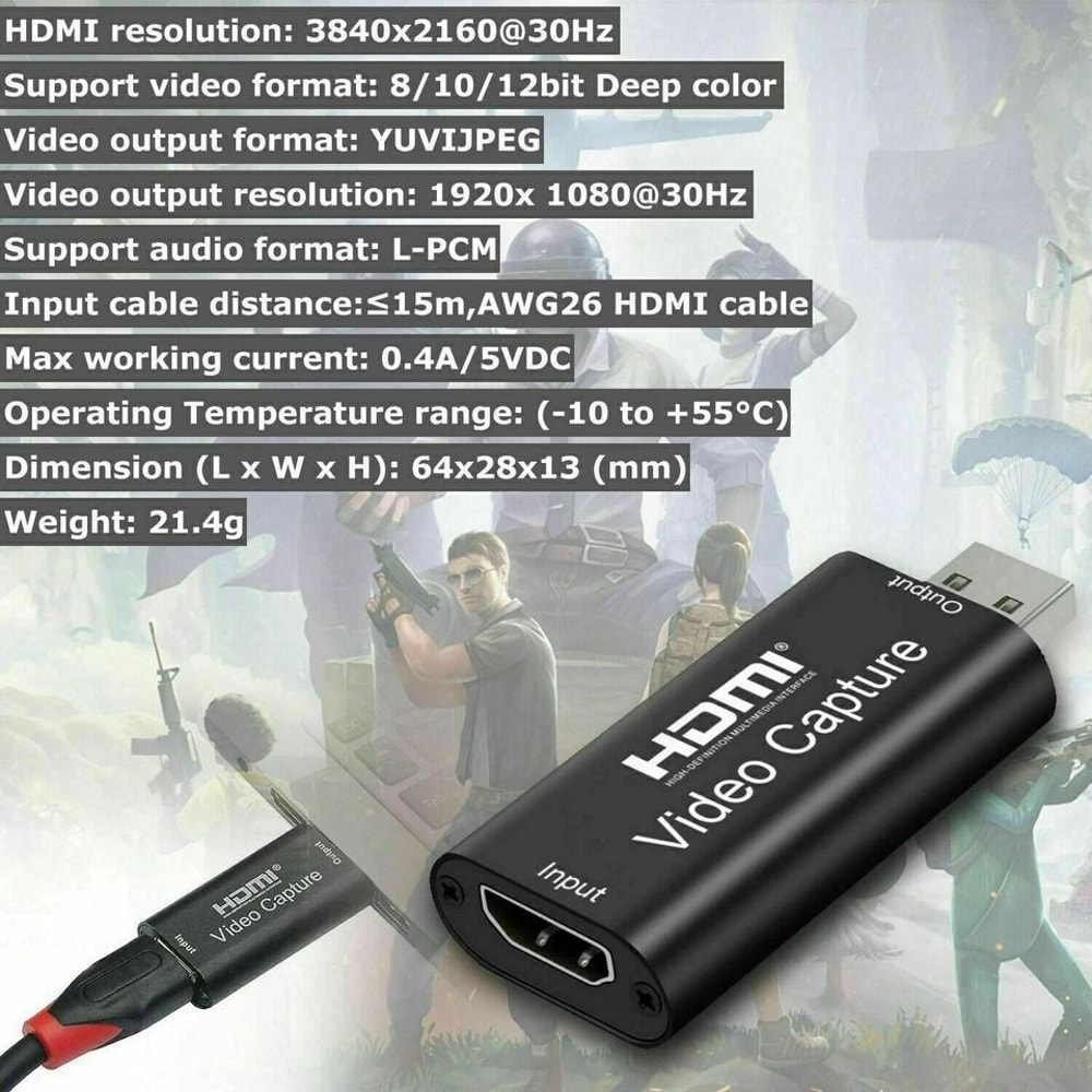 HDMI To USB Video Capture Card For Streaming And Game Recording 9