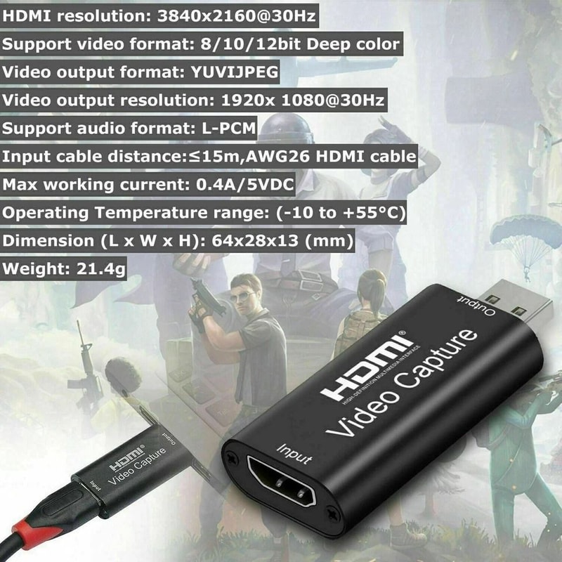 HDMI To USB Video Capture Card For Streaming And Game Recording 9