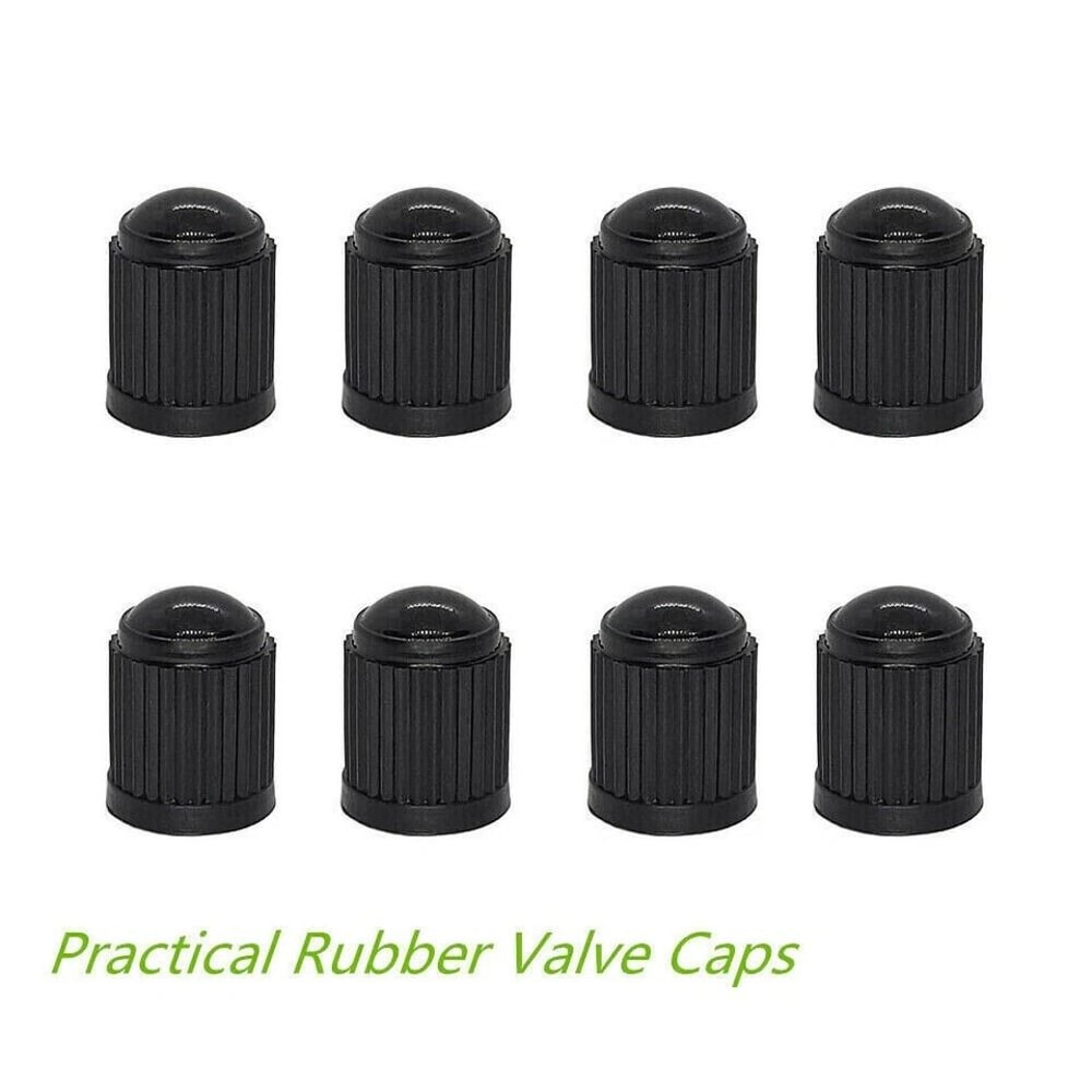 Black Plastic Tire Valve Stem Caps For Cars Trucks Bikes 2