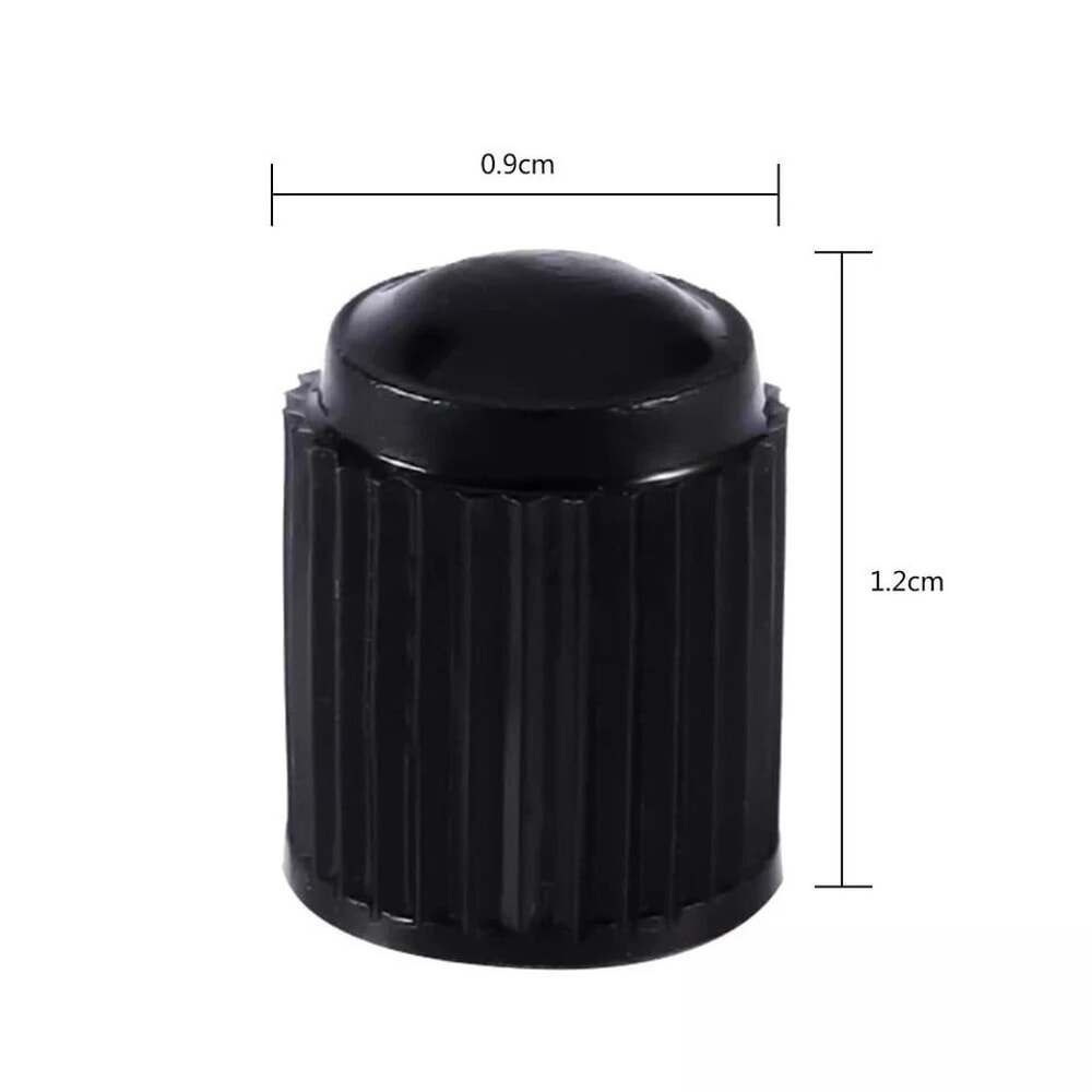Black Plastic Tire Valve Stem Caps For Cars Trucks Bikes 3