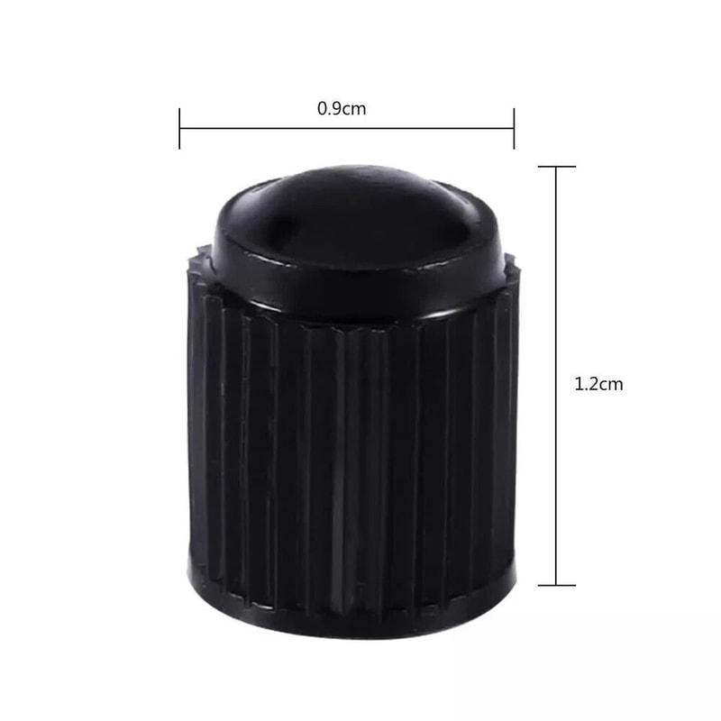 Black Plastic Tire Valve Stem Caps For Cars Trucks Bikes 3