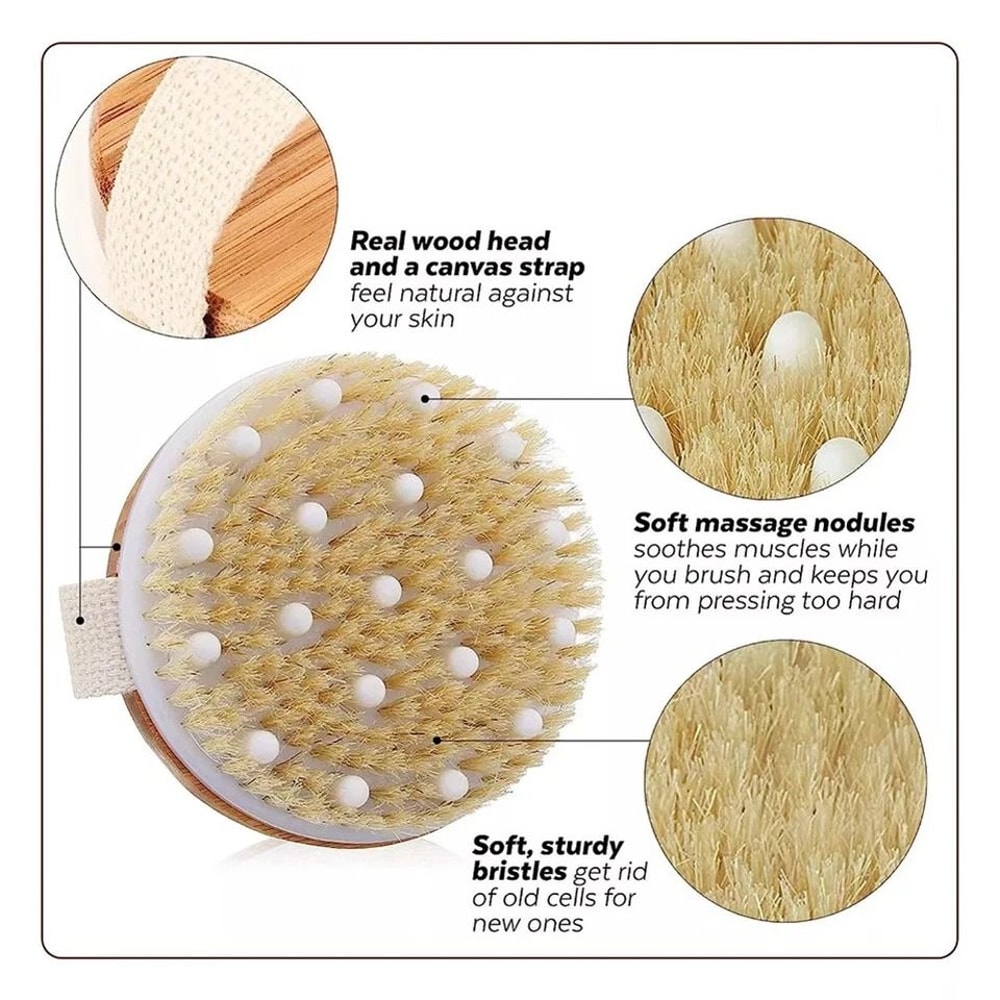 CSM Natural Boar Bristle Dry Body Brush For Exfoliation And Smooth Skin 7