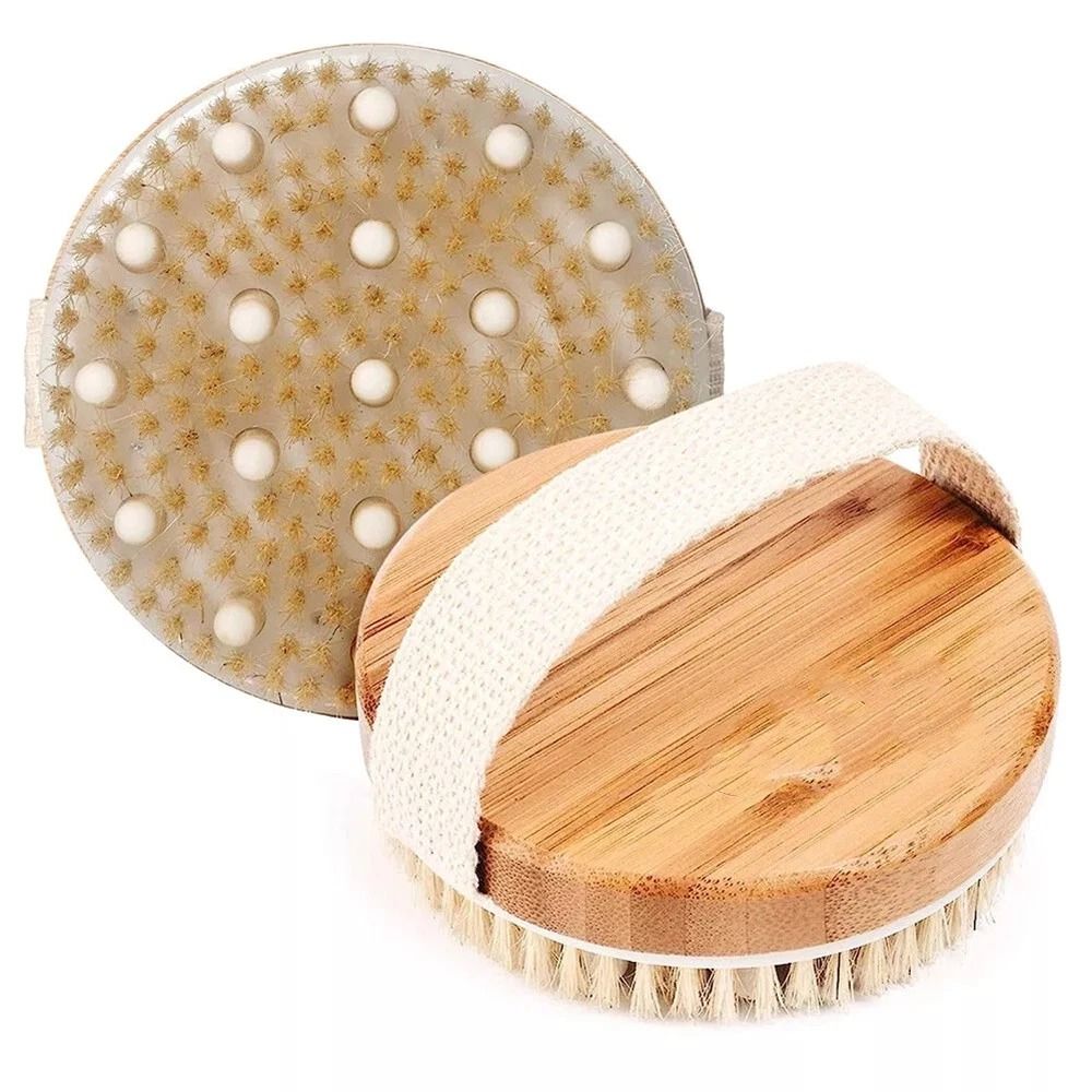 CSM Natural Boar Bristle Dry Body Brush For Exfoliation And Smooth Skin 0