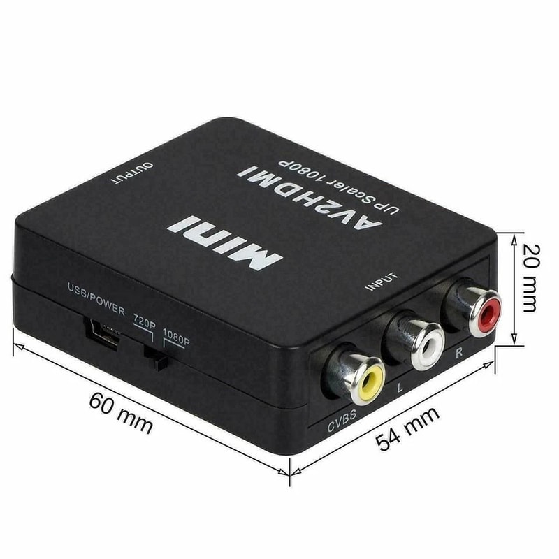 AV To HDMI Converter RCA Composite Video Adapter For TV DVD VHS 5