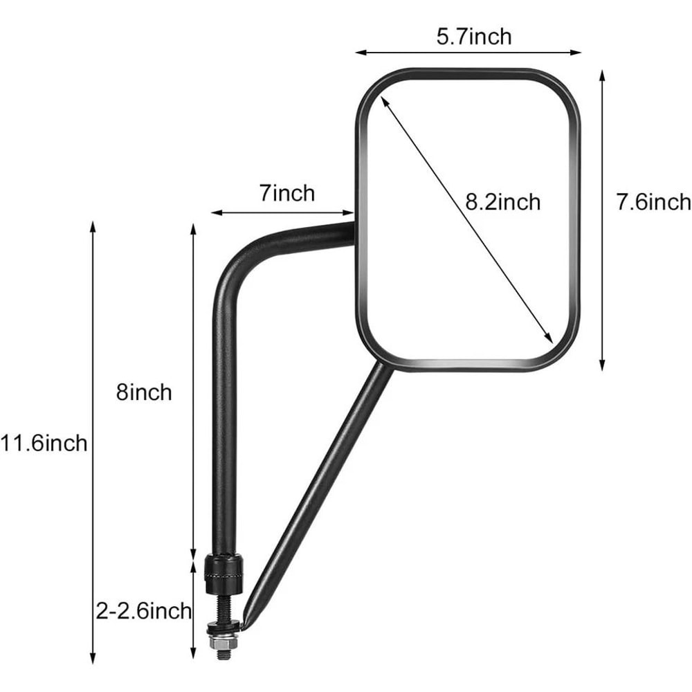Jeep Wrangler Door Off Quick Release Side Hinge Mirrors 2