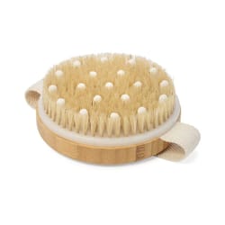 natural boar bristle dry body brush for exfoliating, cellulite care and glowing skin