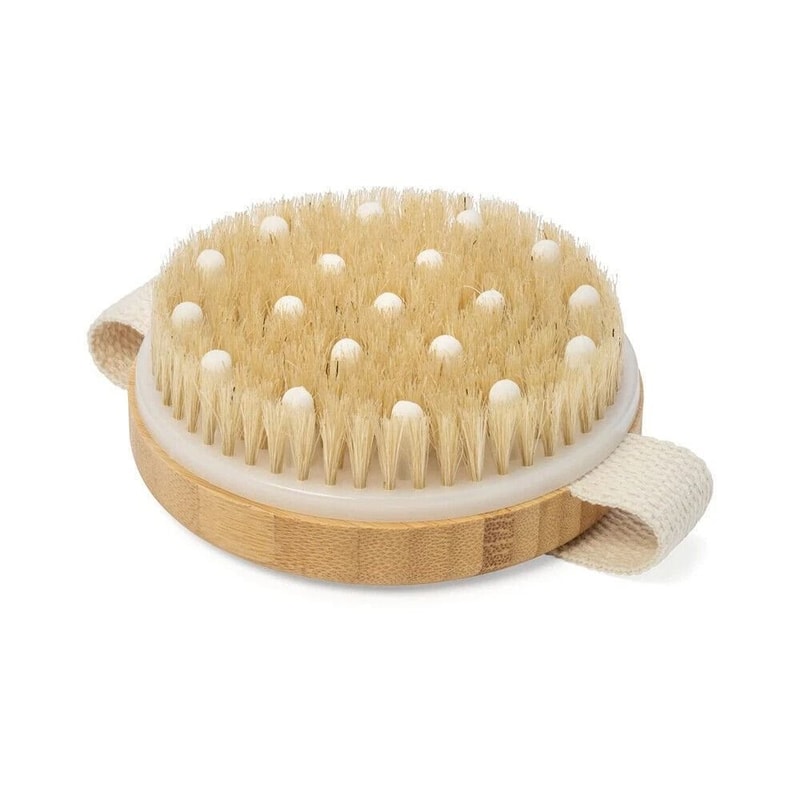 Natural Boar Bristle Dry Body Brush For Exfoliating Cellulite Care And Glowing Skin 0