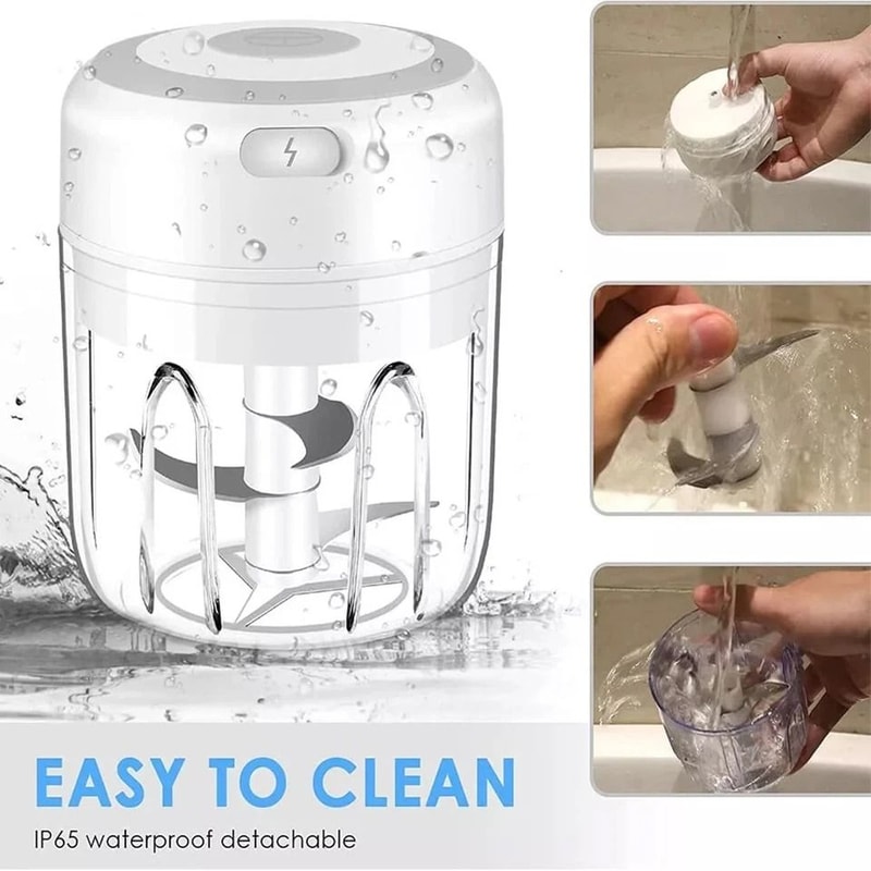 USB Rechargeable Mini Garlic Chopper Wireless Food Processor For Onion Pepper Herbs 2