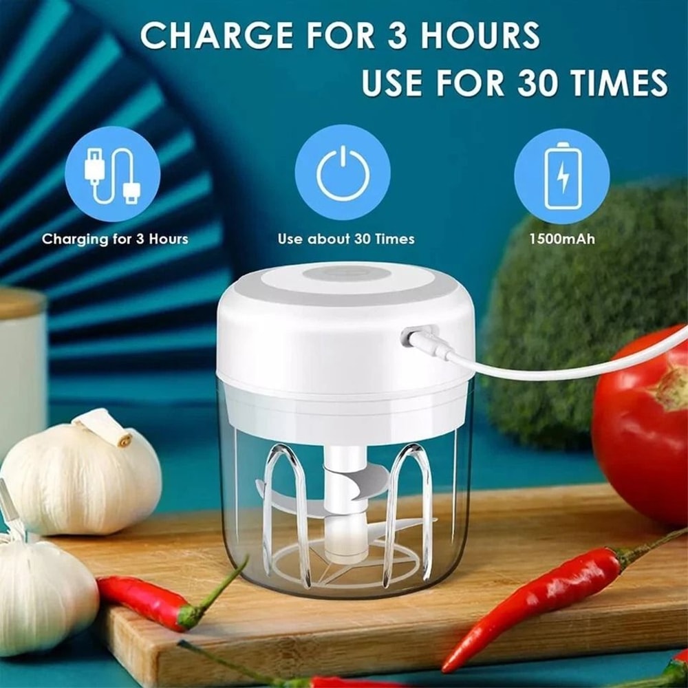 USB Rechargeable Mini Garlic Chopper Wireless Food Processor For Onion Pepper Herbs 6
