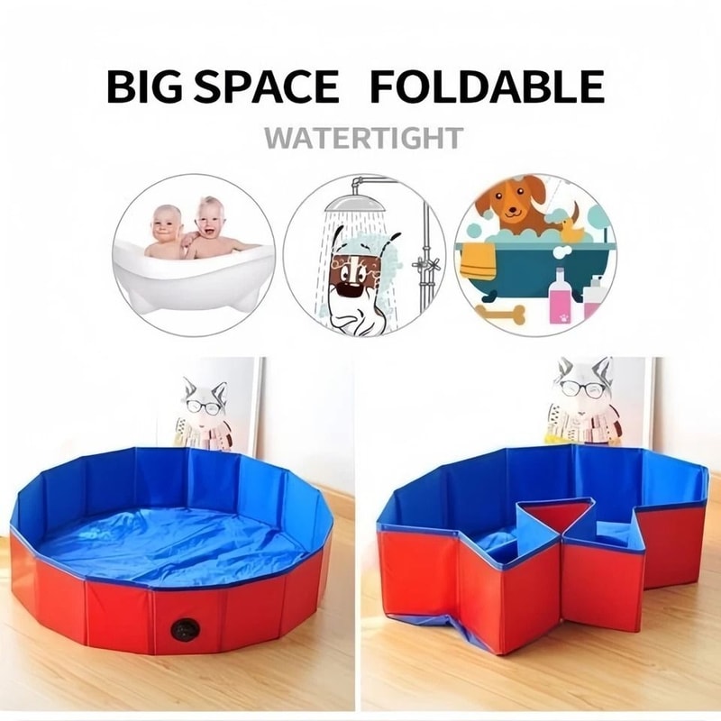 Foldable Dog Pool And Collapsible Pet Bathtub 2