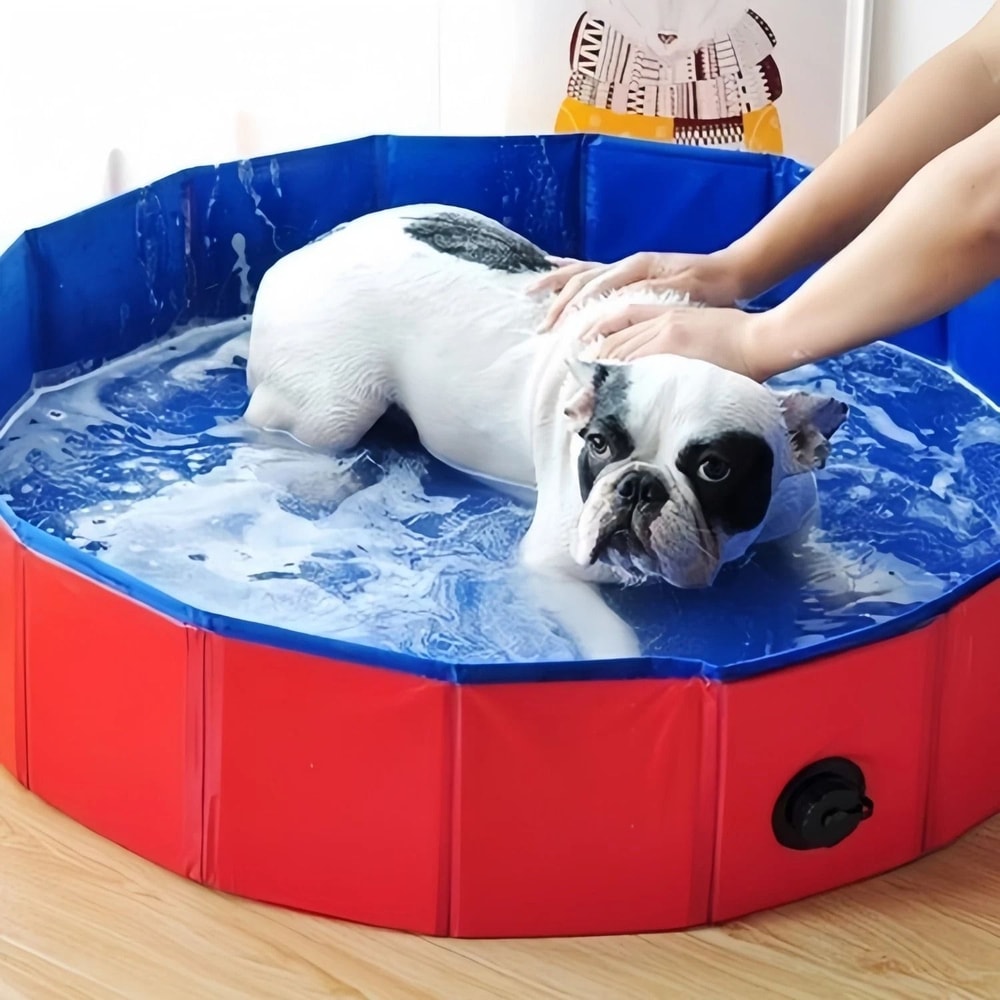 Foldable Dog Pool And Collapsible Pet Bathtub 0