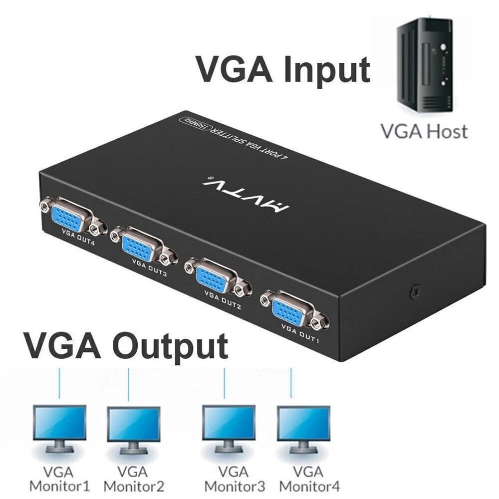 Port VGA Splitter Out Monitor Display Duplicator 1