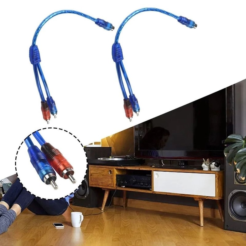 RCA Y Splitter Cable Female To Male Audio Adapter 4