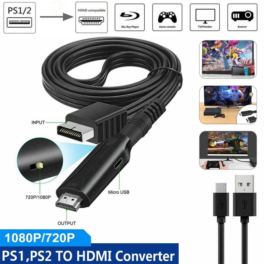 HDMI Adapter Cable For PlayStation Audio Video Converter 2