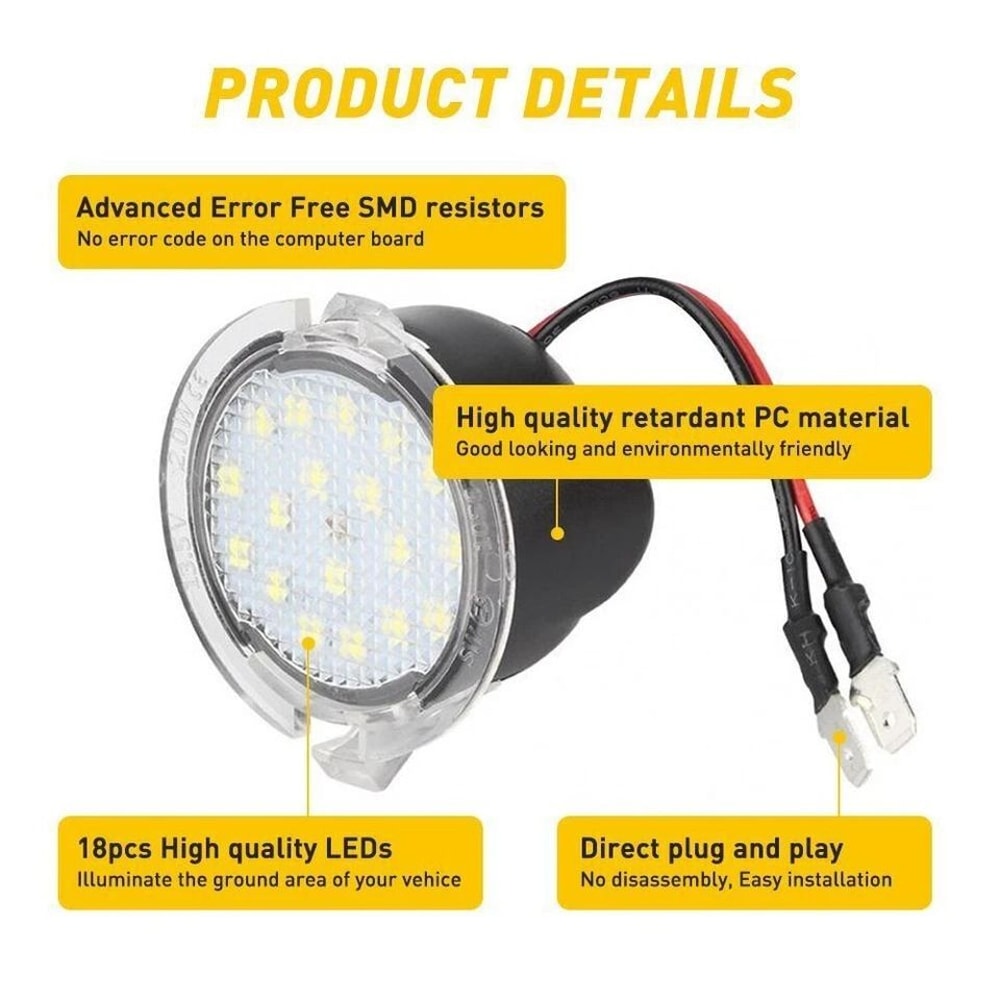 LED Side Mirror Puddle Lights For Ford Explorer Edge Taurus 2