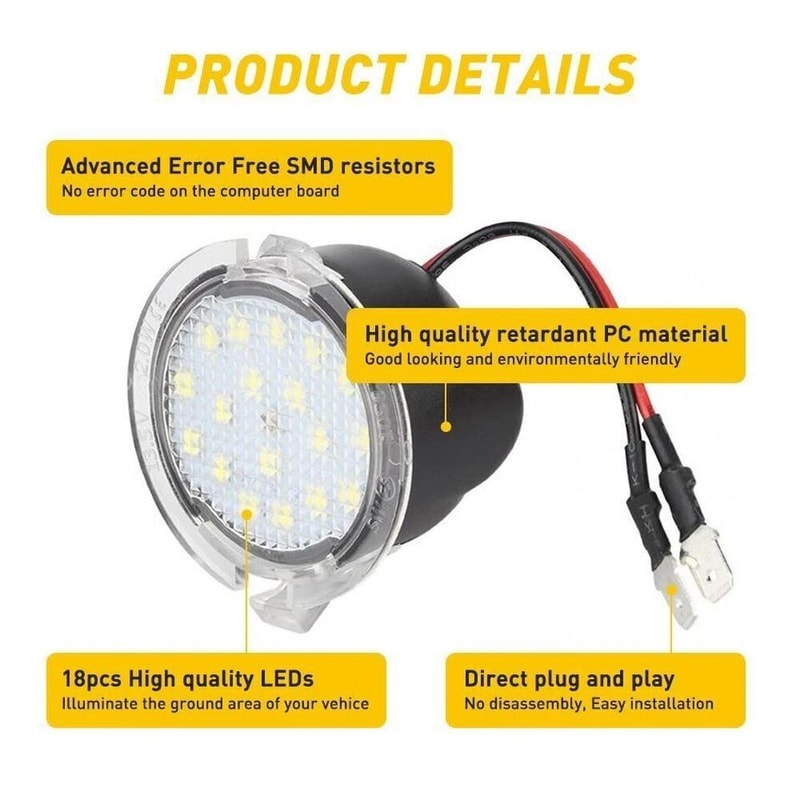 LED Side Mirror Puddle Lights For Ford Explorer Edge Taurus 2