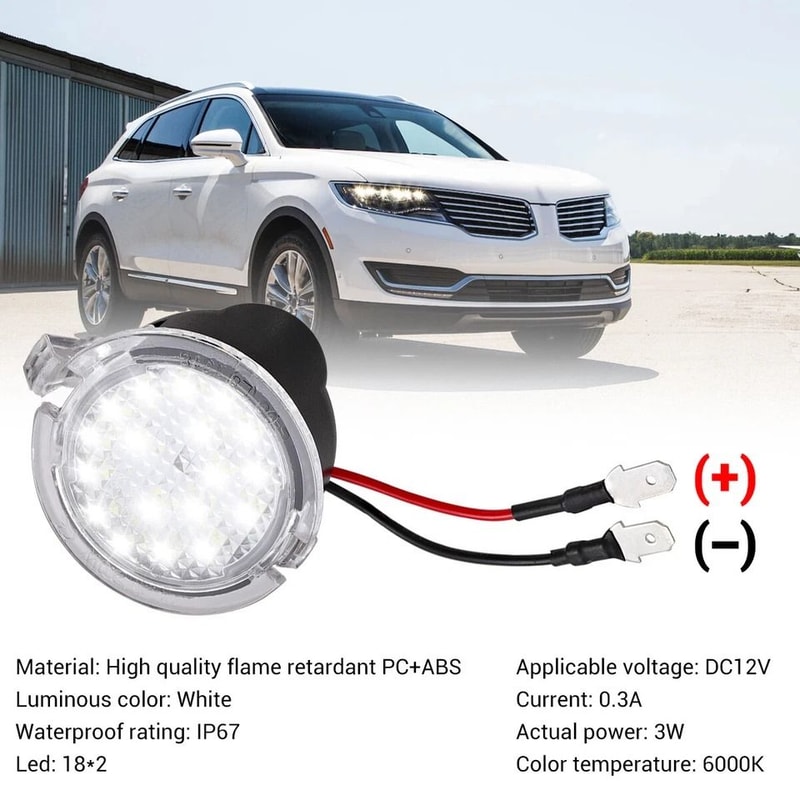 LED Side Mirror Puddle Lights For Ford Explorer Edge Taurus 3
