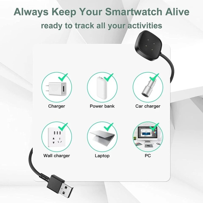 Fitbit Versa Sense USB Charger Dock With Cable 6