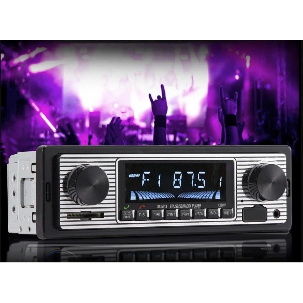 Classic Bluetooth Vintage Car Radio USB AUX Stereo 0