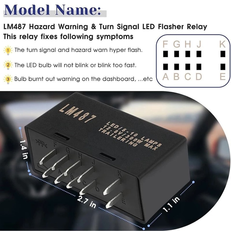 LED Flasher Relay Pin Chevy GMC Turn Signal Hazard Warning Module 1