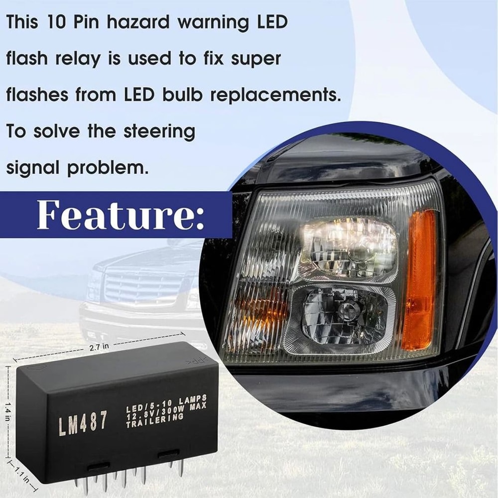 LED Flasher Relay Pin Chevy GMC Turn Signal Hazard Warning Module 3