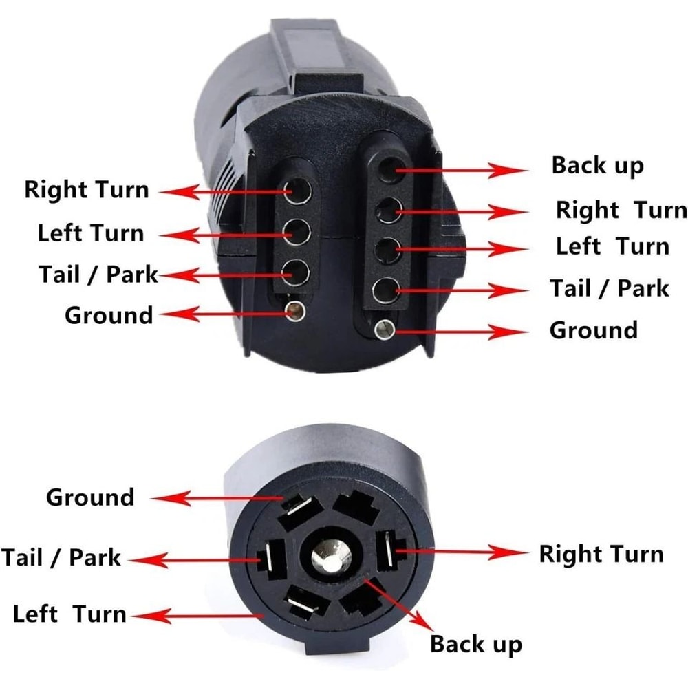 Way To Way Way Trailer Plug Adapter For Truck RV Tow Lights 2