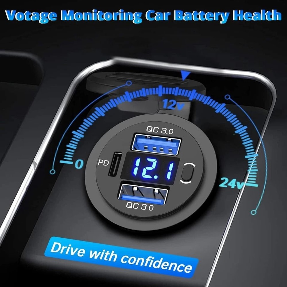 USB C Charger Port With PD Fast Charging Outlet For Car Boat RV 2