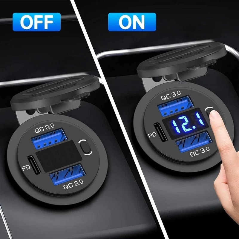 USB C Charger Port With PD Fast Charging Outlet For Car Boat RV 3
