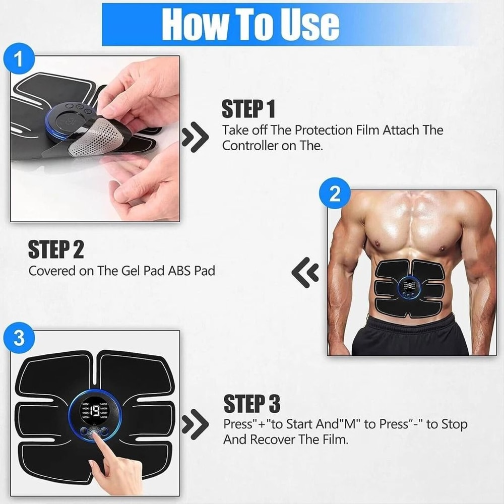 EMS Abs Trainer Muscle Toner Belt Electric Abdominal Toning Belt For Home Fitness 22